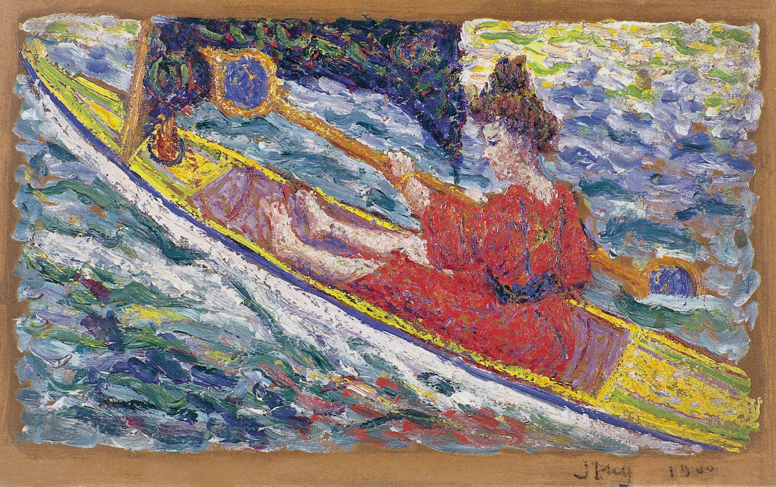 Marthe au canoë, 1900, collection particulière. Huile sur carton, 15,5 x 25,5 cm, collection Michel Puy