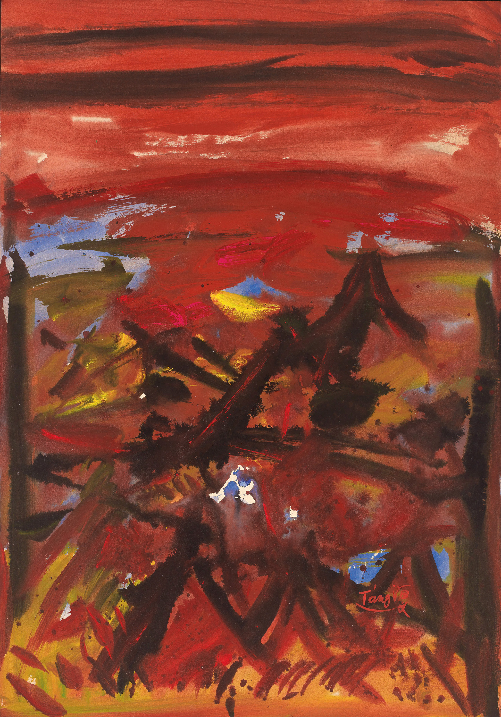 Sans titre, 1971, mix media sur Kyro, 100x70 cm