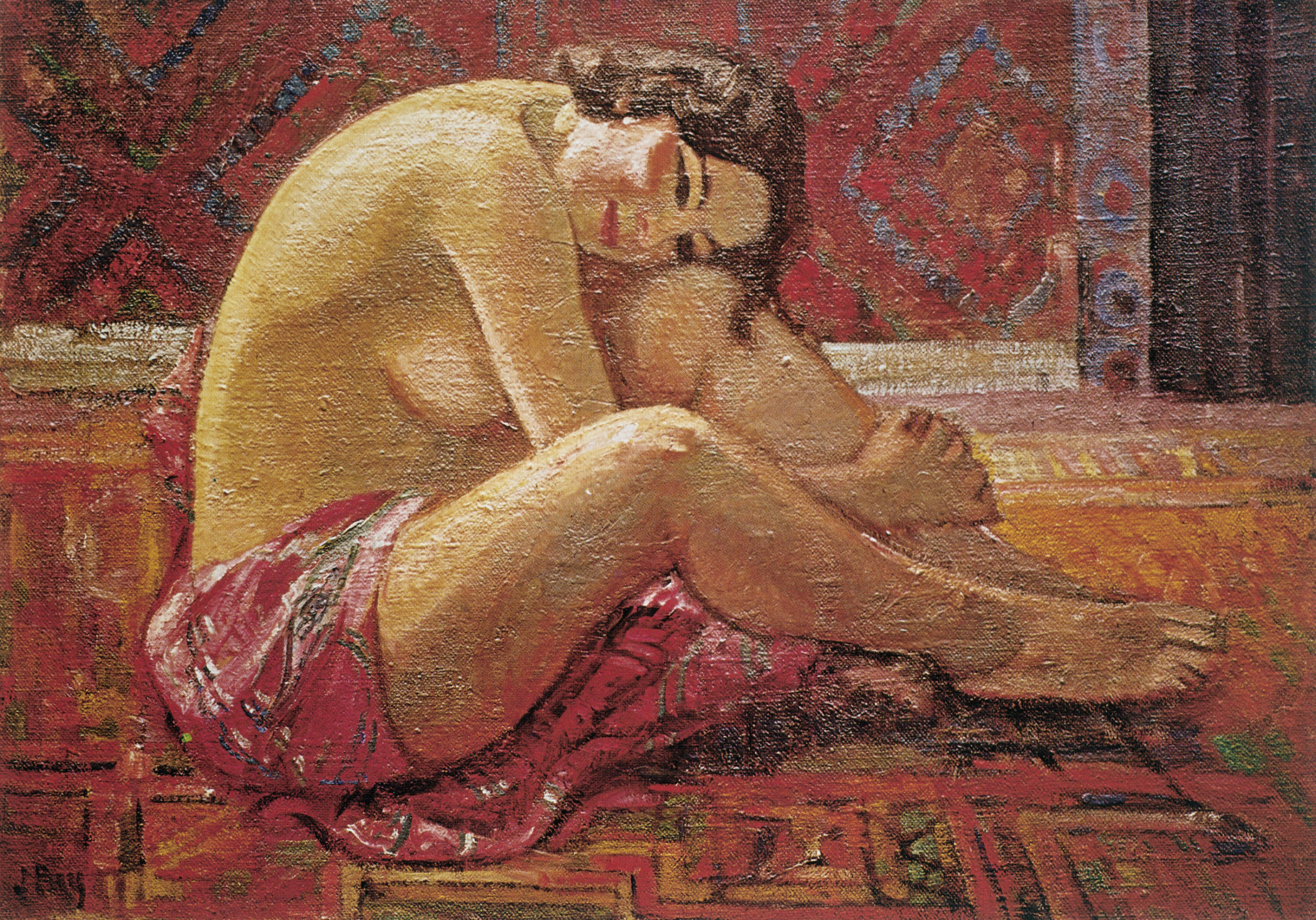 Mireille au peignoir rouge, 1922, Huile sur toile, 65 x 92 cm, Petit Palais, Genève, collection particulière