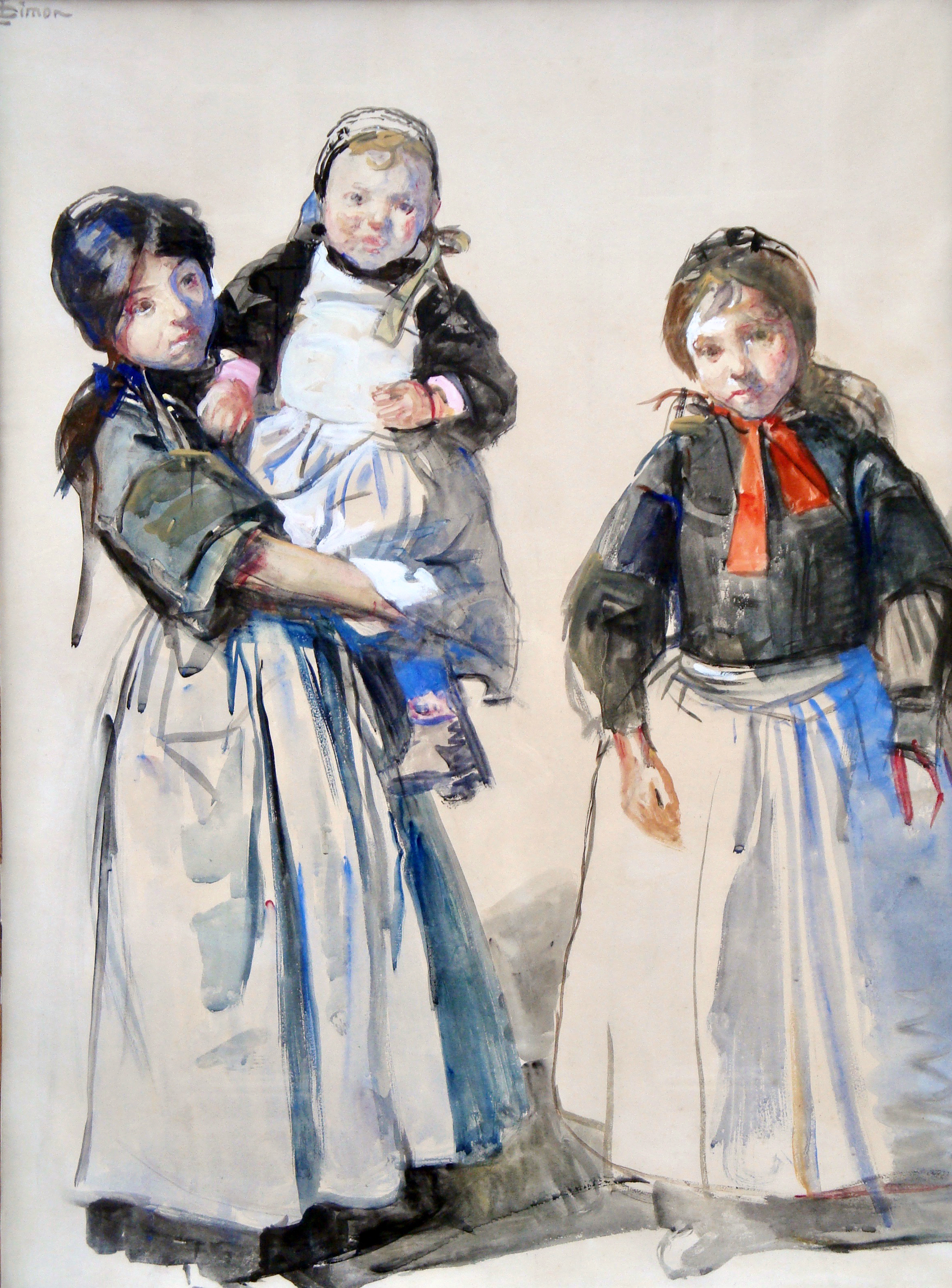 Lucien Simon-Trois jeunes bretonne - 1900 © document de l'expert