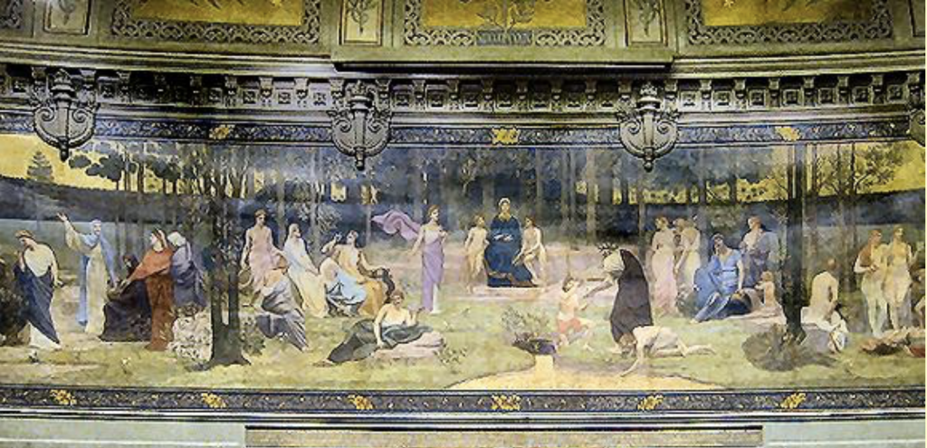 Pierre Puvis de Chavannes, The Sacred Grove, completed in 1889 - Grand Amphitheatre of the Sorbonne, Paris