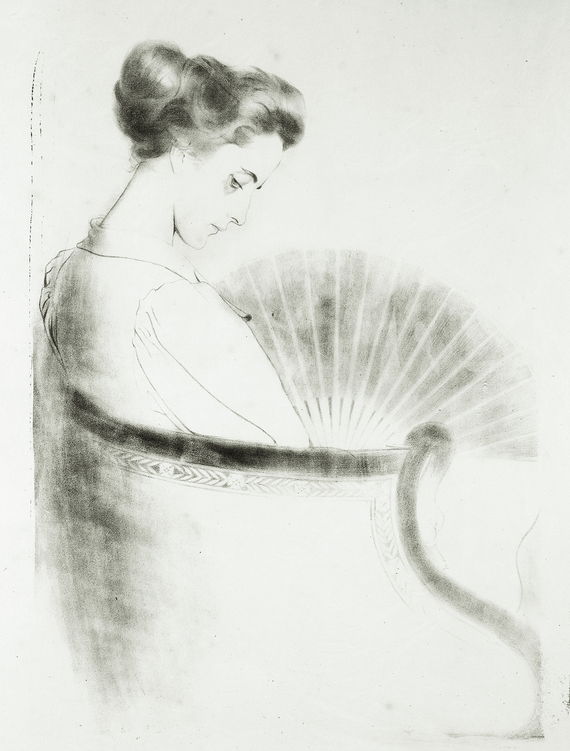 Antonio de La Gandara - Anne-Catherine à l’éventail - 1895 - Lithographie - Collection particulière et Collection Van de Velde © Archives de l'expert