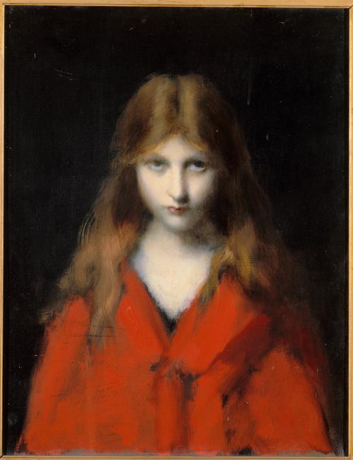 Jean-Jacques Henner, Portrait de Mlle Dodey à la robe rouge, 1893, huile sur toile, Paris, musée national Jean-Jacques Henner. Photo © RMN-Grand Palais / Michèle Bellot / Gérard Blot