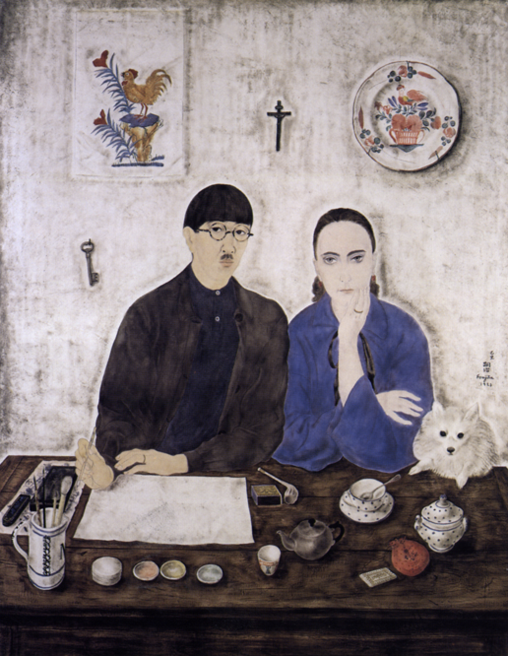 Foujita et son épouse, Fernande, 1922 Huile sur toile, Kasama Nichido Fondation, Japon