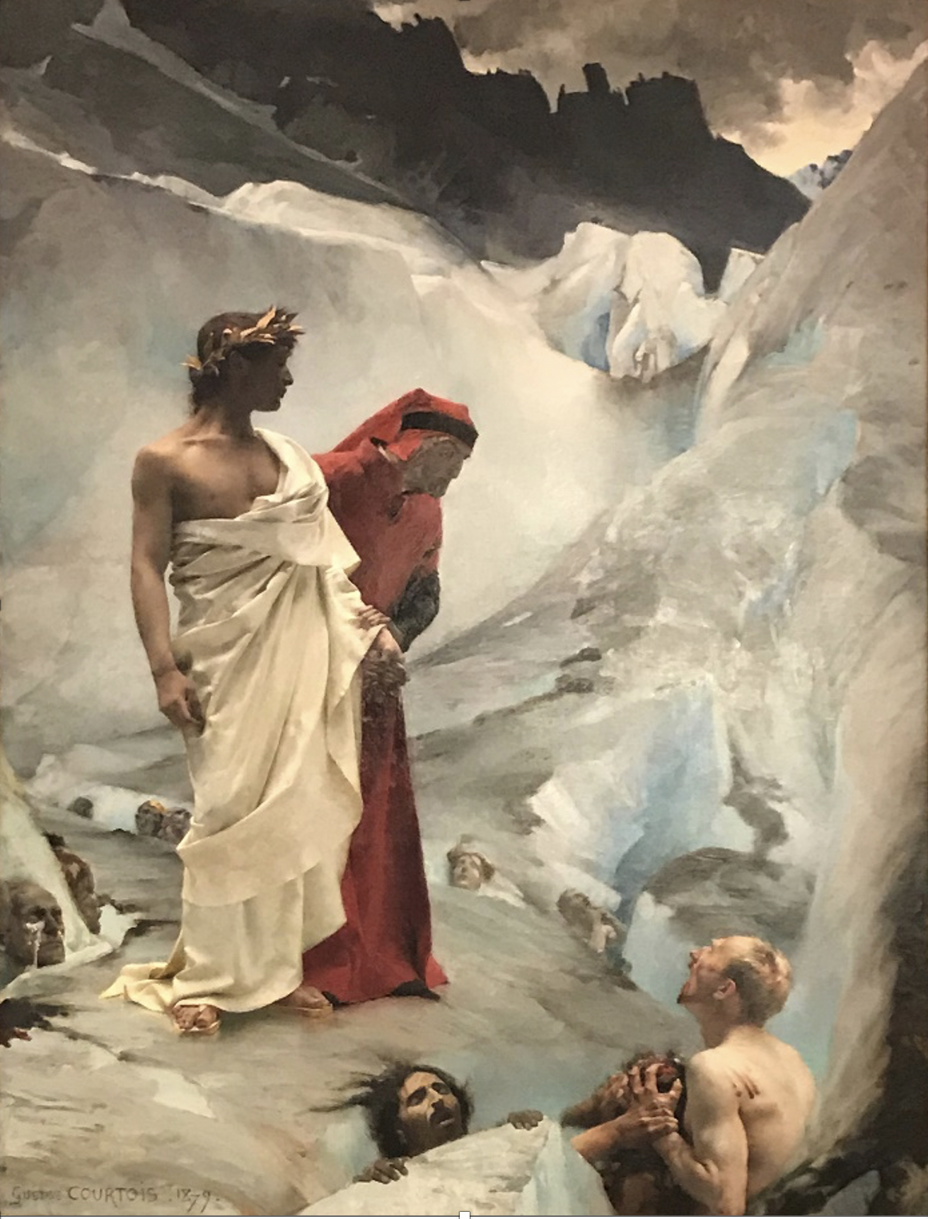 Gustave Courtois, Dante et Virgile aux Enfers, 1879, huile sur toile, 299 x 214 cm, Besançon, Musée des Beaux-Arts et d’Archéologie