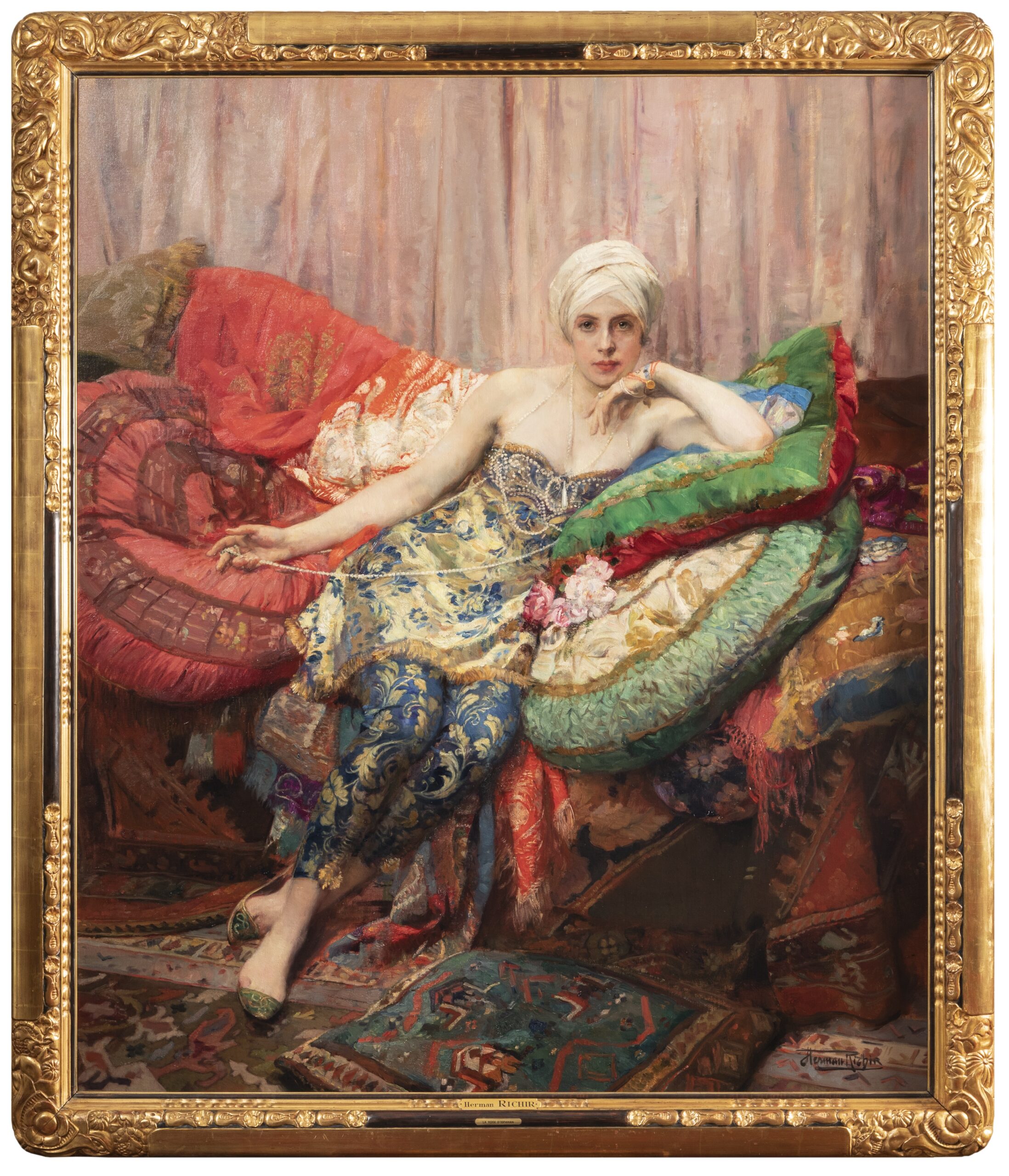Herman Jean Joseph Richir, Rose d'Ispahan, c. 1925, Salon de la Société Nationale des Beaux-Arts (1926), huile sur toile, 185 x 58 cm, coll. part., © Inu studio